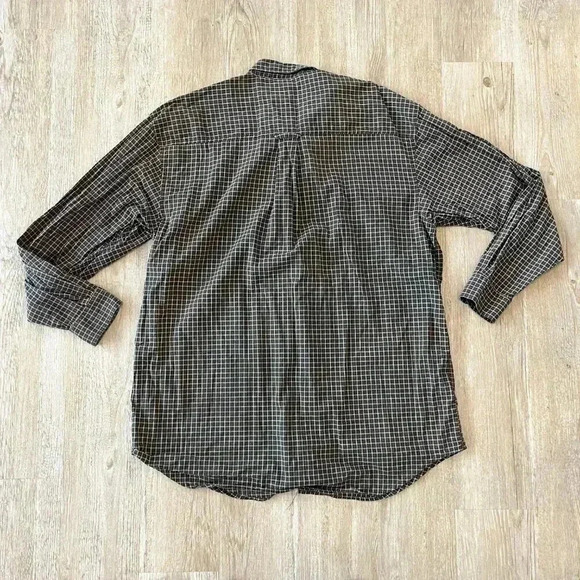 Mens Izod Green Checkered Button Up Shirt - XL - Picture 4 of 5